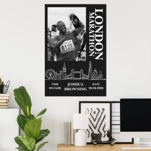 London Marathon gepersonaliseerde medaille foto Poster