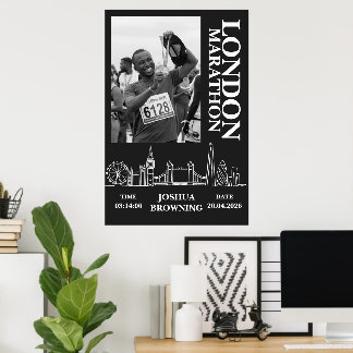 London Marathon gepersonaliseerde medaille foto Poster