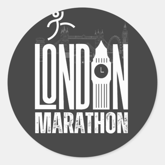 London Marathon Ronde Sticker (Voorkant)