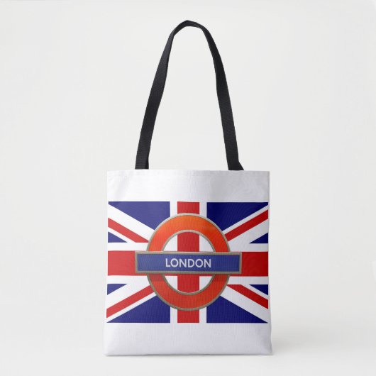London Metro Sign Britse vlag Tote Bag (Voorkant)