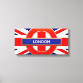 London Metro Sign Red Stretched Canvas Print (Voorkant)