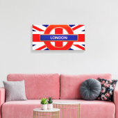 London Metro Sign Red Stretched Canvas Print (Insitu (Woonkamer))
