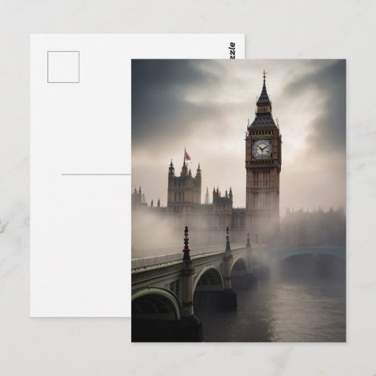 London Mist Big Ben Briefkaart (Voorkant / Achterkant)
