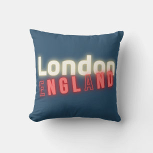 London Neon Lights Typography Kussen