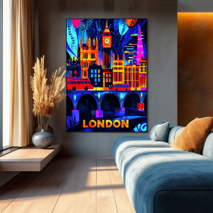 London Neon Nights – Levendige stadskunst Poster