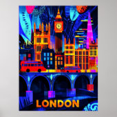 London Neon Nights – Levendige stadskunst Poster (Voorkant)