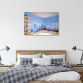 London New York Crash Canvas Afdruk (Insitu (Slaapkamer))