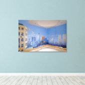 London New York Crash Canvas Afdruk (Insitu (Houten vloer))