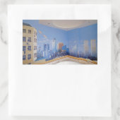 London New York Crash Rechthoekige Sticker (Tas)