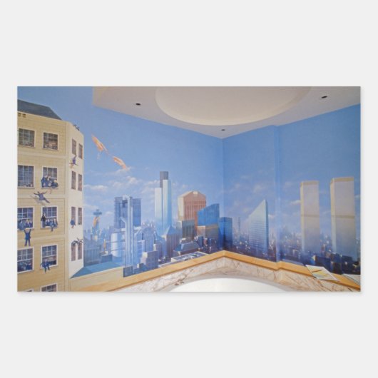 London New York Crash Rechthoekige Sticker (Voorkant)