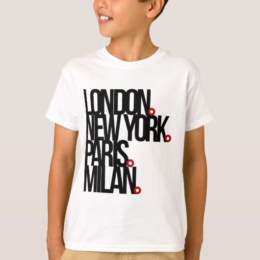 London New York Paris Milan T-shirt (Voorkant)