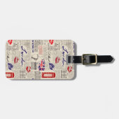 London Newspaper Pattern Bagagelabel (Voorkant horizontaal)