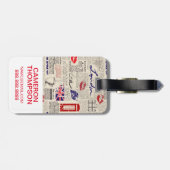 London Newspaper Pattern Bagagelabel (Achterkant horizontaal)