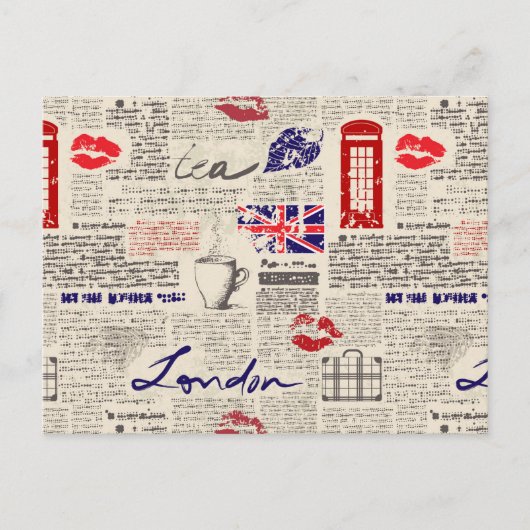 London Newspaper Pattern Briefkaart (Voorkant)