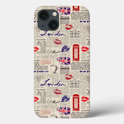 London Newspaper Pattern Case-Mate iPhone Case (Achterkant)