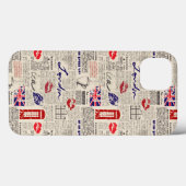 London Newspaper Pattern Case-Mate iPhone Case (Achterkant (horizontaal))