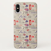 London Newspaper Pattern Case-Mate iPhone Case (Achterkant)