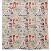 London Newspaper Pattern Douchegordijn (Voorkant)