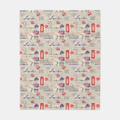 London Newspaper Pattern Fleece Deken (Voorkant)
