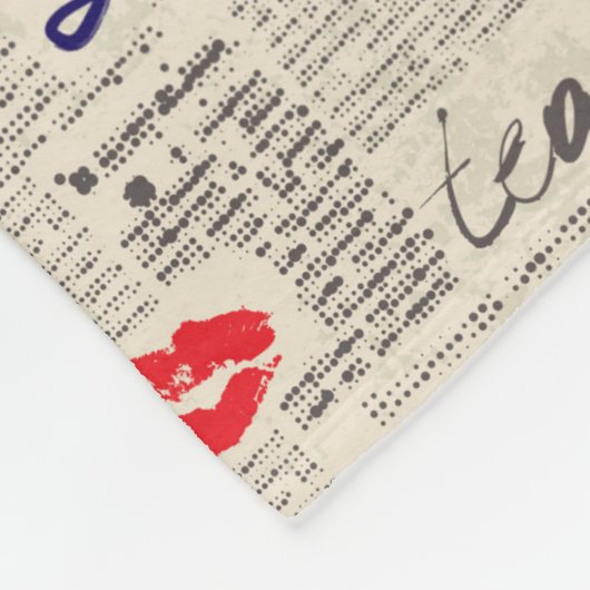 London Newspaper Pattern Fleece Deken (Hoek)