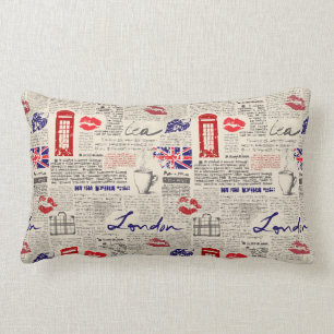 London Newspaper Pattern Kussen