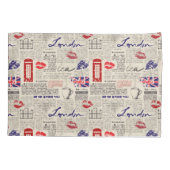 London Newspaper Pattern Kussensloop (Achterkant-Links)