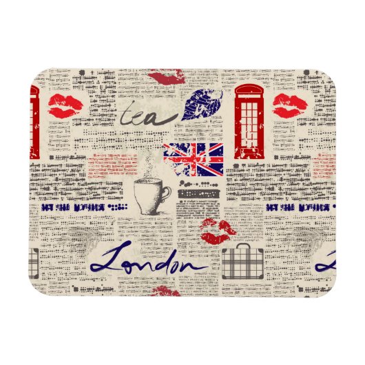 London Newspaper Pattern Magneet (Horizontaal)