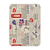 London Newspaper Pattern Magneet (Verticaal)