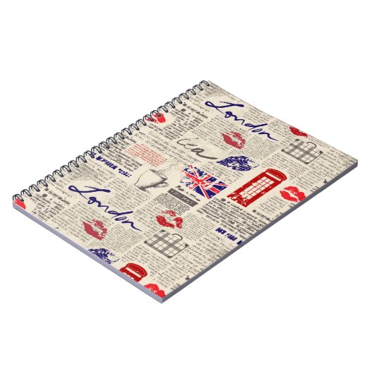 London Newspaper Pattern Notitieboek (Linkerzijde)
