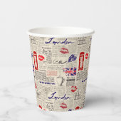 London Newspaper Pattern Papieren Bekers (Achterkant)