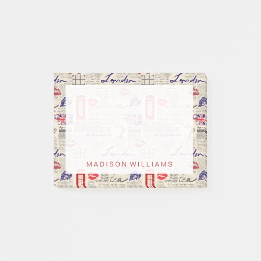 London Newspaper Pattern Post-it® Notes (Voorkant)