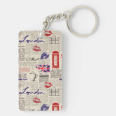 London Newspaper Pattern Sleutelhanger (achterkant)