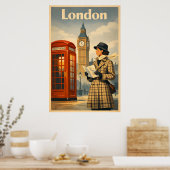 London Ochtenden – Vintage Retro Reisposter Poster (Keuken)
