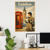 London Ochtenden – Vintage Retro Reisposter Poster (Thuiskantoor)