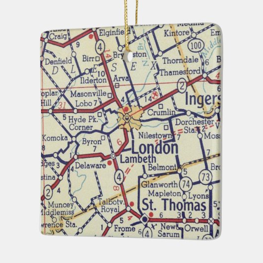 London Ontario  Map Keramisch Ornament (Links)