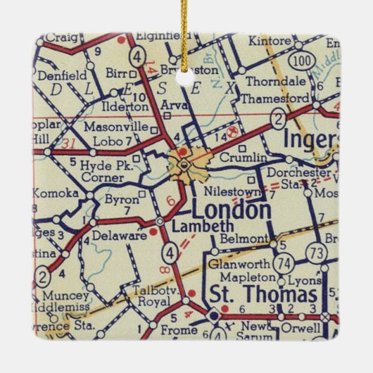 London Ontario  Map Keramisch Ornament (Achterkant)
