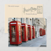 London, oude rode telefoondozen briefkaart (Voorkant / Achterkant)