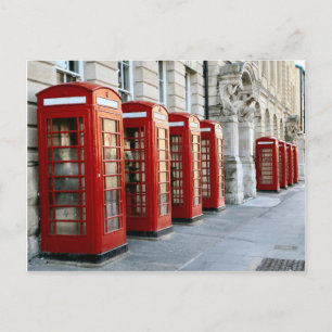 London, oude rode telefoondozen briefkaart