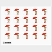 London Paraplu Tabby Cat Ronde Sticker (Vel)