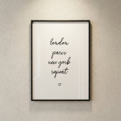'London Parijs New York Repeat' Poster | Roze 8x10
