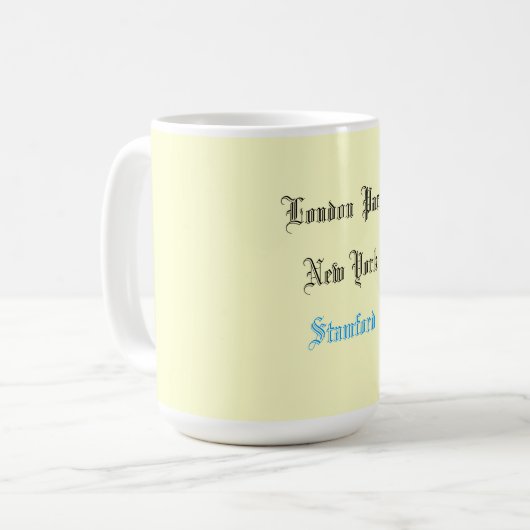 "London Paris New York" Coffee Mok (Voorkant links)