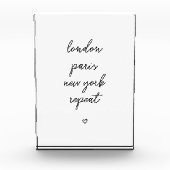 'London Paris New York Repeat' Acryl blok (Voorkant)