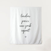'London Paris New York Repeat' Wandkleed (Voorkant)