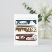 London Paris Rome Briefkaart (Staand voorkant)
