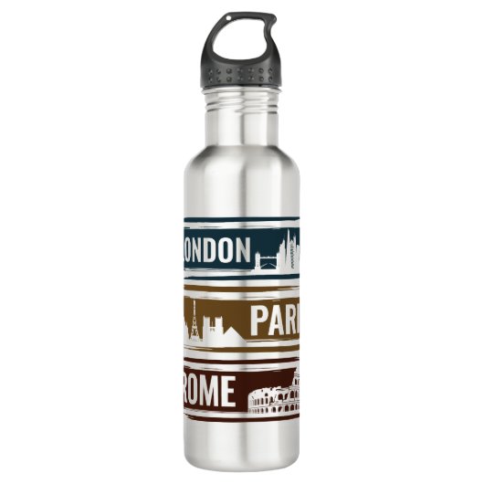 London Paris Rome Waterfles (Voorkant)