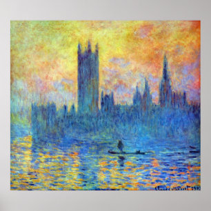 London Parliament in Winter van Claude Monet Poster