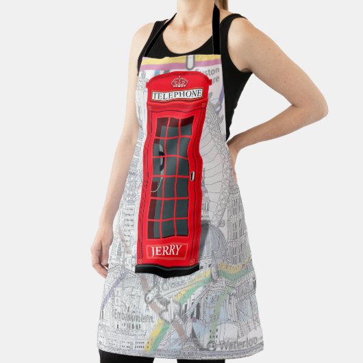 London Phone Booth Tube Map 🇬🇧 Custom Name Schort (Insitu)