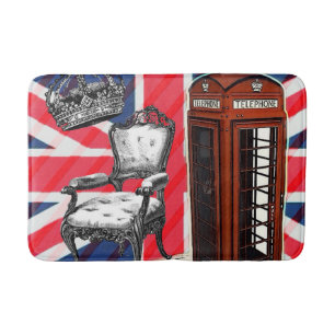 London phone booth Victoriaans crown union jack Badmat