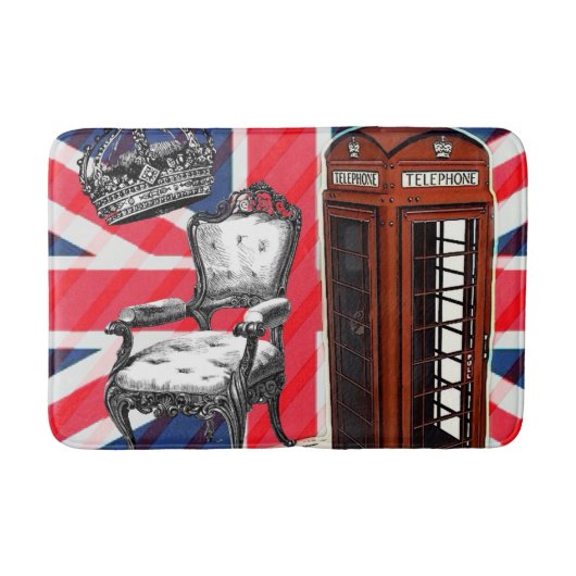 London phone booth Victoriaans crown union jack Badmat (Voorkant)