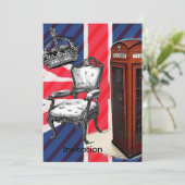 London phone booth Victoriaans crown union jack Kaart (Staand voorkant)